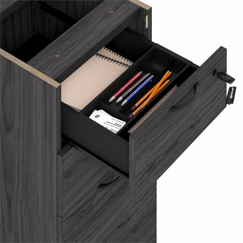 Furinno ROGER 3-Drawer Fixed Pedestal Filing Cabinet with Lock Coastal Grey