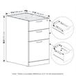 Furinno ROGER 3-Drawer Fixed Pedestal Filing Cabinet with Lock Coastal Grey