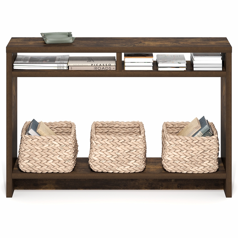 Furinno VIOLA 3-Tier Narrow Console Table Extra Thick Frame Amber Pine