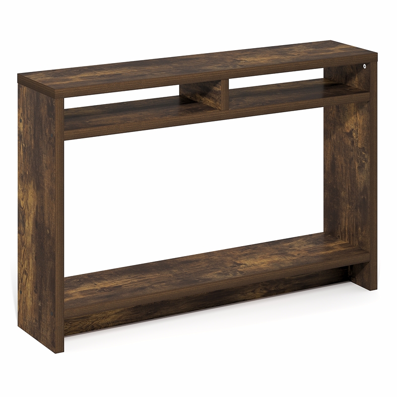 Furinno VIOLA 3-Tier Narrow Console Table Extra Thick Frame Amber Pine
