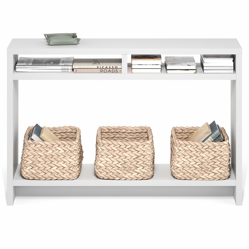 Furinno VIOLA 3-Tier Narrow Console Table with Extra Thick Frame White