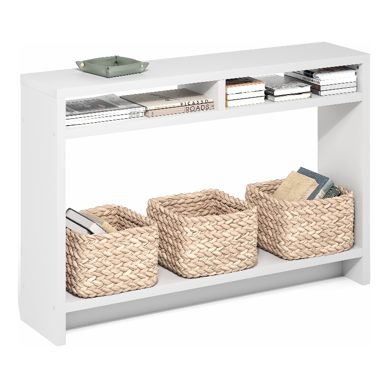 Furinno VIOLA 3-Tier Narrow Console Table with Extra Thick Frame White