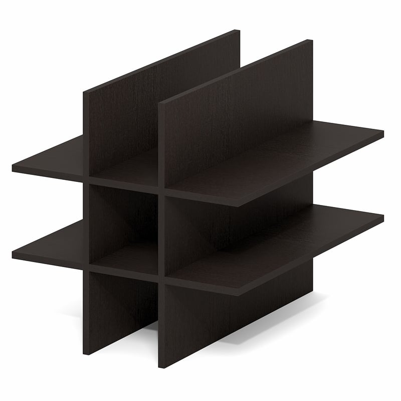 Furinno CUBICLE 9-Compartment Cube Organizer Shelf Accessory Black Dark Oak