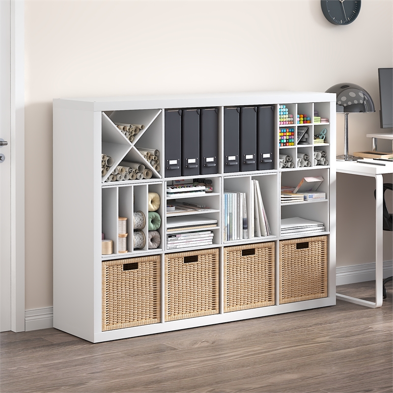 Furinno CUBICLE 9-Compartment Cube Organizer Shelf Accessory White