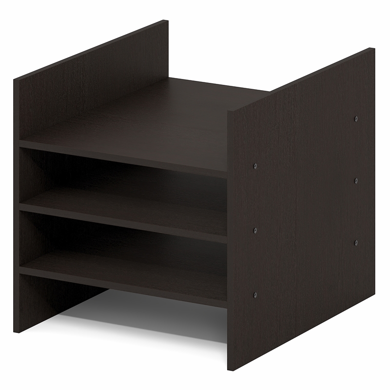 Furinno CUBICLE 3-Shelf Cube Organizer 3-Tier Shelf Accessory Black Dark Oak