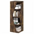 Furinno ECON Stackable 2-in-1 Bookshelf 4-Tier Corner Bookcase Amber Pine