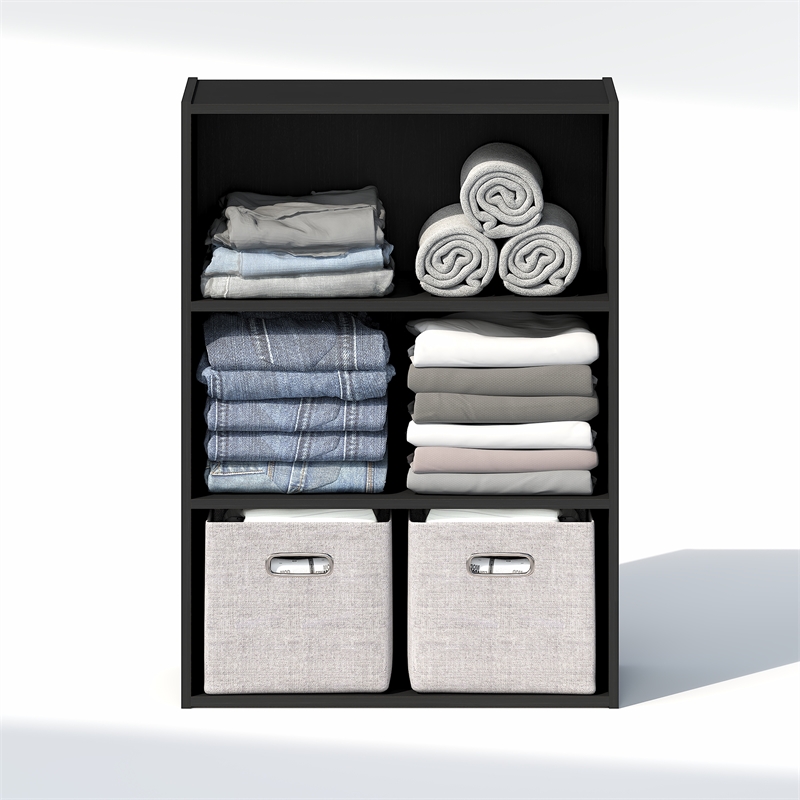 Furinno REED 3-Tier Closet Organizer Open Shelf Americano