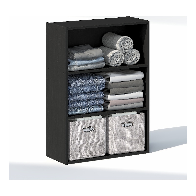 Furinno REED 3-Tier Closet Organizer Open Shelf Americano
