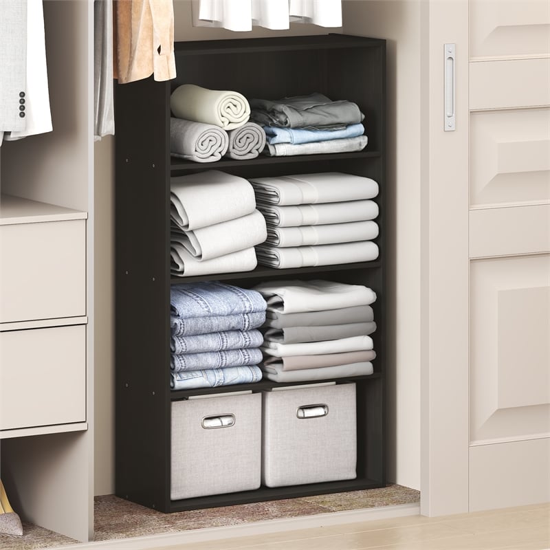 Furinno REED 4-Tier Closet Organizer Open Shelf Espresso