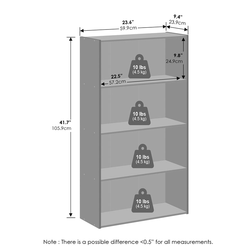 Furinno REED 4-Tier Closet Organizer Open Shelf Espresso