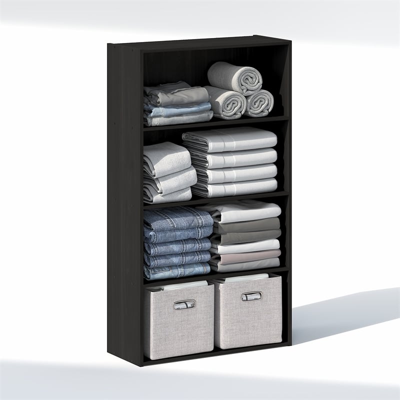 Furinno REED 4-Tier Closet Organizer Open Shelf Espresso
