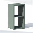 Furinno CUBIC 2-Cube Closet Organizer Open Shelf Extra Thick Frame Sage Green