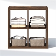 Furinno CUBIC 4-Cube Closet Organizer Open Shelf Extra Thick Frame Amber Pine