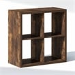 Furinno CUBIC 4-Cube Closet Organizer Open Shelf Extra Thick Frame Amber Pine