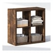 Furinno CUBIC 4-Cube Closet Organizer Open Shelf Extra Thick Frame Amber Pine