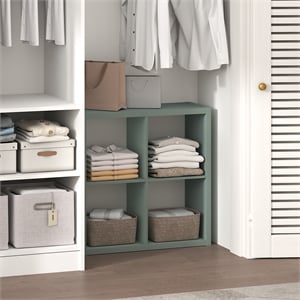 Furinno CUBIC 4-Cube Closet Organizer Open Shelf Extra Thick Frame Sage Green