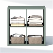 Furinno CUBIC 4-Cube Closet Organizer Open Shelf Extra Thick Frame Sage Green