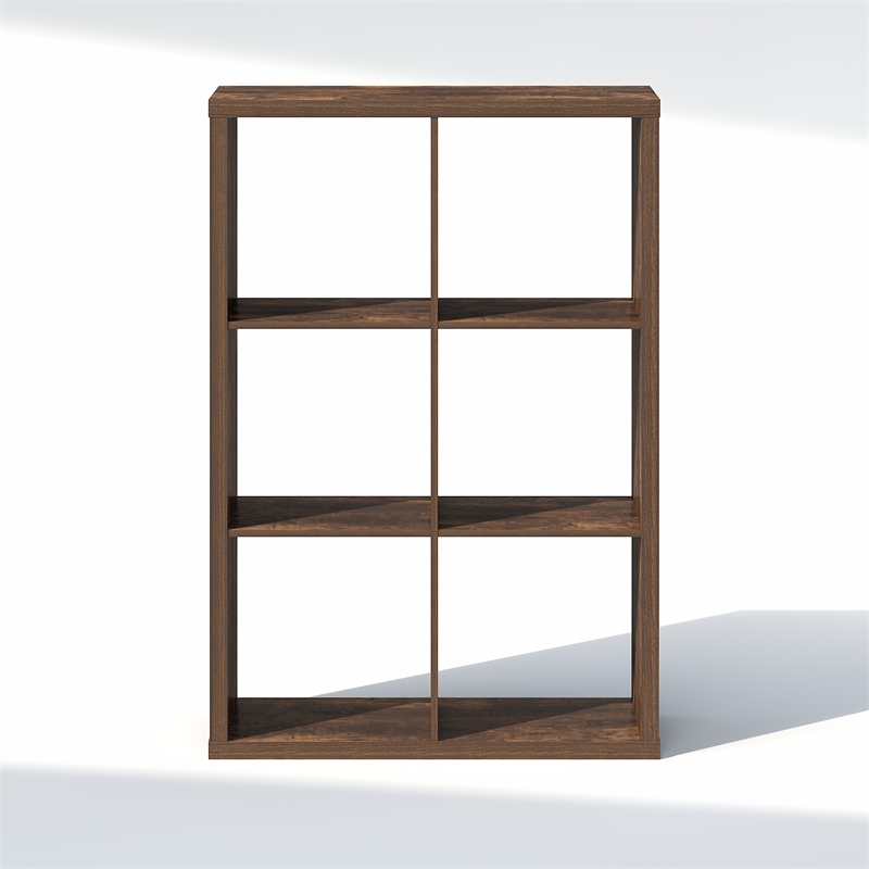 Furinno CUBIC 6-Cube Closet Organizer Open Shelf Extra Thick Frame Amber Pine