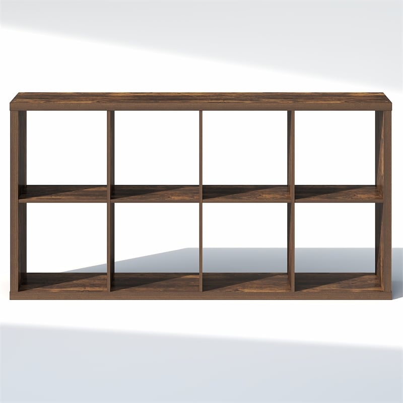 Furinno CUBIC 8-Cube Closet Organizer Open Shelf Extra Thick Frame Amber Pine