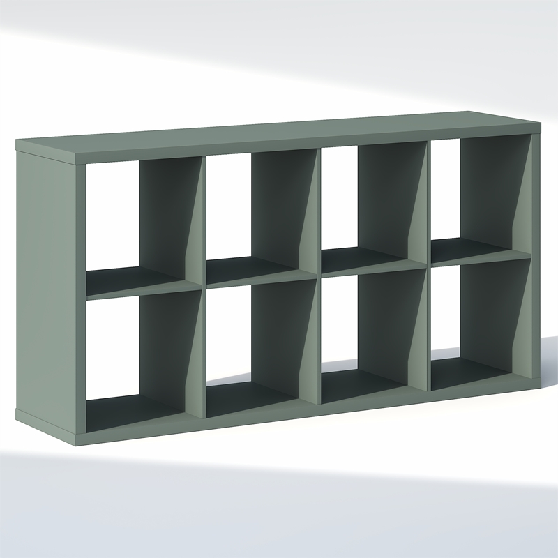 Furinno CUBIC 8-Cube Closet Organizer Open Shelf Extra Thick Frame Sage Green