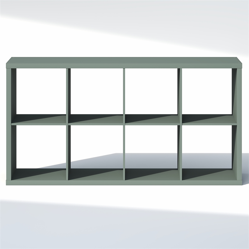 Furinno CUBIC 8-Cube Closet Organizer Open Shelf Extra Thick Frame Sage Green