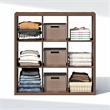 Furinno CUBIC 9-Cube Closet Organizer Open Shelf Extra Thick Frame Amber Pine