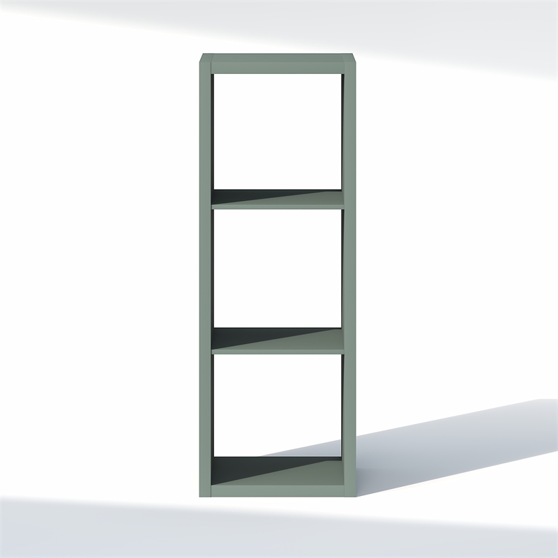 Furinno CUBIC 3-Cube Closet Organizer Open Shelf Extra Thick Frame Sage Green