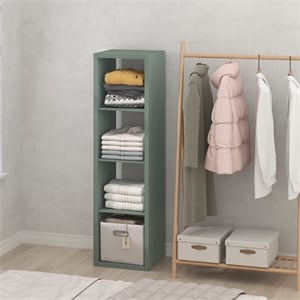 Furinno CUBIC 4-Cube Open Shelf Extra Thick Frame Sage Green