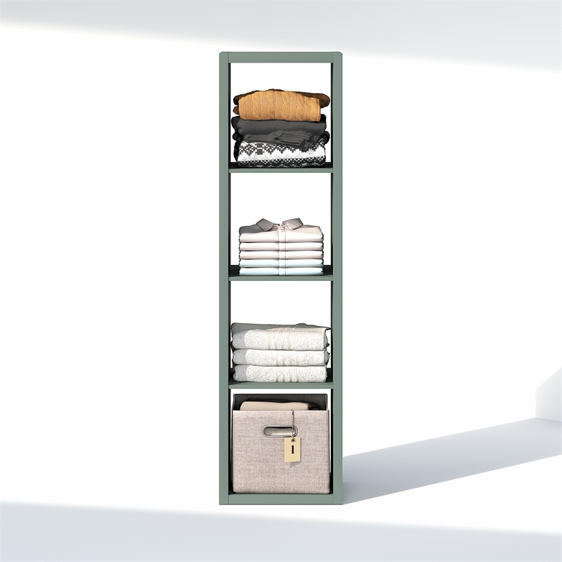 Furinno CUBIC 4-Cube Open Shelf Extra Thick Frame Sage Green