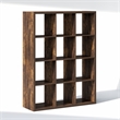 Furinno CUBIC 12-Cube Open Shelf Extra Thick Frame Amber Pine