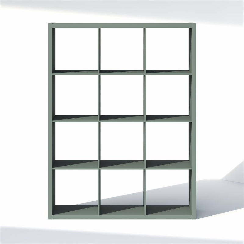 Furinno CUBIC 12-Cube Open Shelf Extra Thick Frame Sage Green