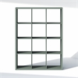 Furinno CUBIC 12-Cube Open Shelf Extra Thick Frame Sage Green