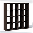 Furinno CUBIC 16-Cube Open Shelf Extra Thick Frame Black Dark Oak