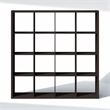 Furinno CUBIC 16-Cube Open Shelf Extra Thick Frame Black Dark Oak