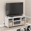 Furinno FARMHOUSE TV Stand w/ Charging 3-Tier Console for TVs up to 55