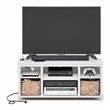 Furinno FARMHOUSE TV Stand w/ Charging 3-Tier Console for TVs up to 55