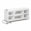 Furinno FARMHOUSE TV Stand w/ Charging 3-Tier Console for TVs up to 55