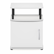 Furinno JAYA Side Table 2-Tier Shelf w/ Door Cabinet Night Stand White