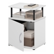 Furinno JAYA Side Table 2-Tier Shelf w/ Door Cabinet Night Stand White