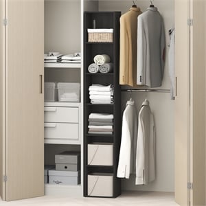 Furinno CUBICLE 6-Tier Closet Organizer Open Shelf Storage Blackwood