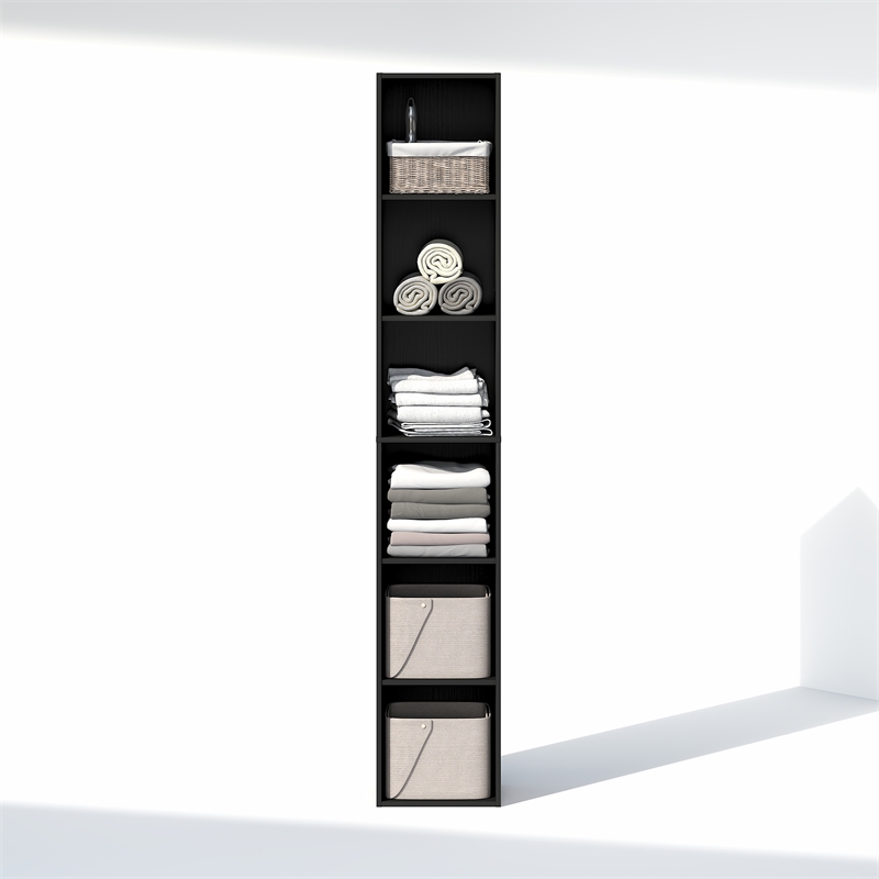 Furinno CUBICLE 6-Tier Closet Organizer Open Shelf Storage Blackwood
