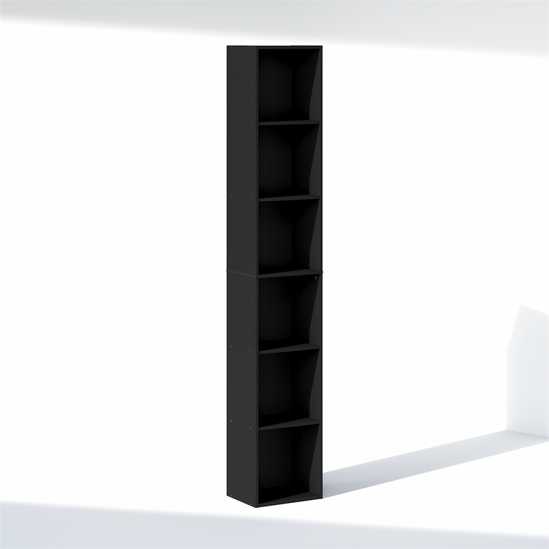 Furinno CUBICLE 6-Tier Closet Organizer Open Shelf Storage Blackwood