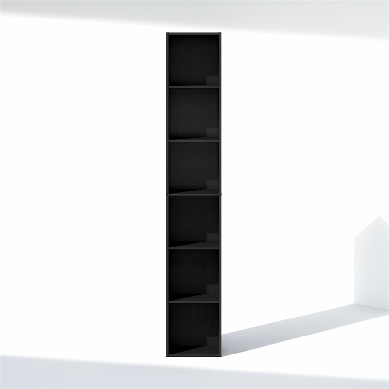 Furinno CUBICLE 6-Tier Closet Organizer Open Shelf Storage Blackwood