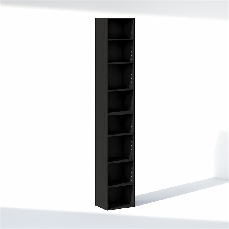 Furinno PASIR 8-Tier Closet Organizer AdJUSTable Open Shelf 12-Inch Blackwood