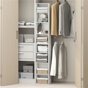 Furinno PASIR 8-Tier Closet Organizer Adjustable Open Shelf 12-Inch White