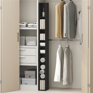 Furinno FULDA 8-Tier Closet Organizer Adjustable Open Shelf 6-Inch Blackwood