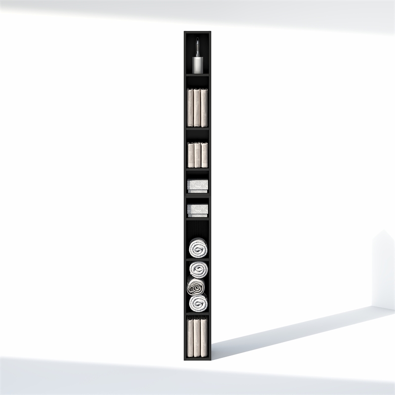 Furinno FULDA 8-Tier Closet Organizer AdJUSTable Open Shelf 6-Inch Blackwood