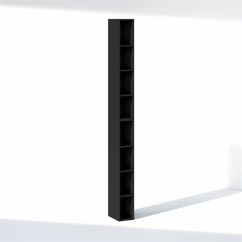 Furinno FULDA 8-Tier Closet Organizer AdJUSTable Open Shelf 6-Inch Blackwood