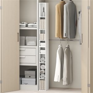 Furinno FULDA 8-Tier Closet Organizer AdJUSTable Open Shelf 6-Inch White