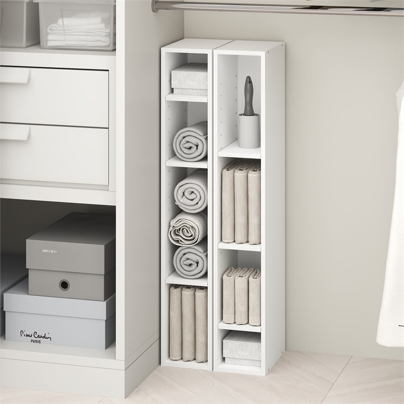 Furinno FULDA 8-Tier Closet Organizer AdJUSTable Open Shelf 6-Inch White